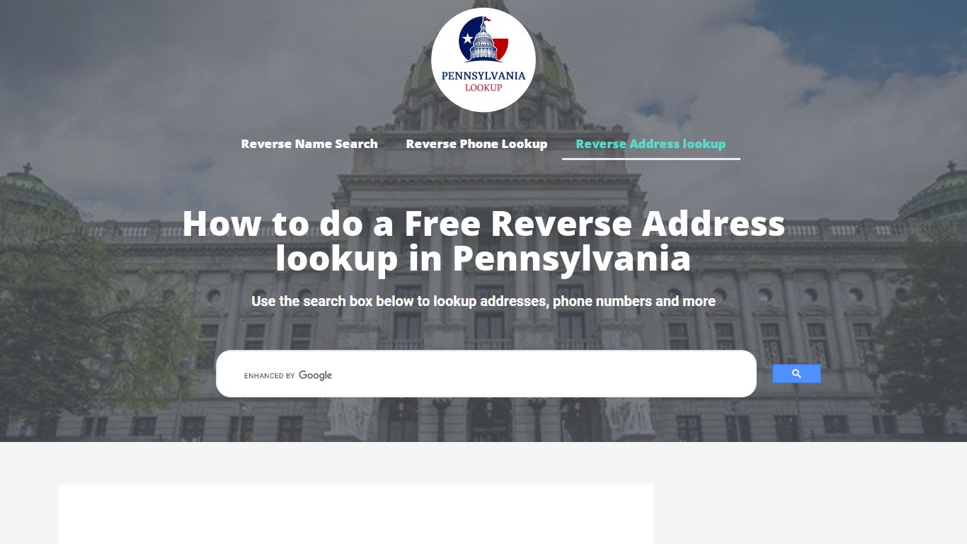 How to do a Free Reverse Address lookup in Pennsylvania